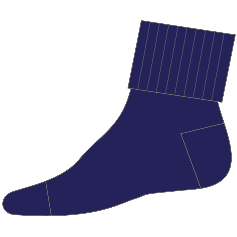 Fold Over Sock (3 pack) Navy & Grey