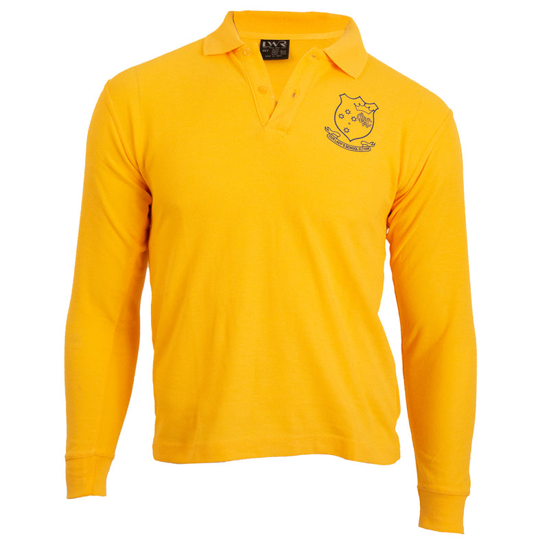 Gold Long Sleeve Polo Shirt